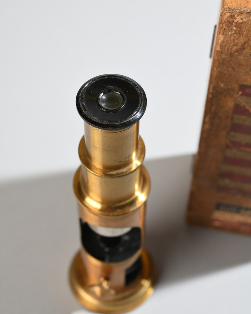 Antique French Brass Drum Microscope - 3
