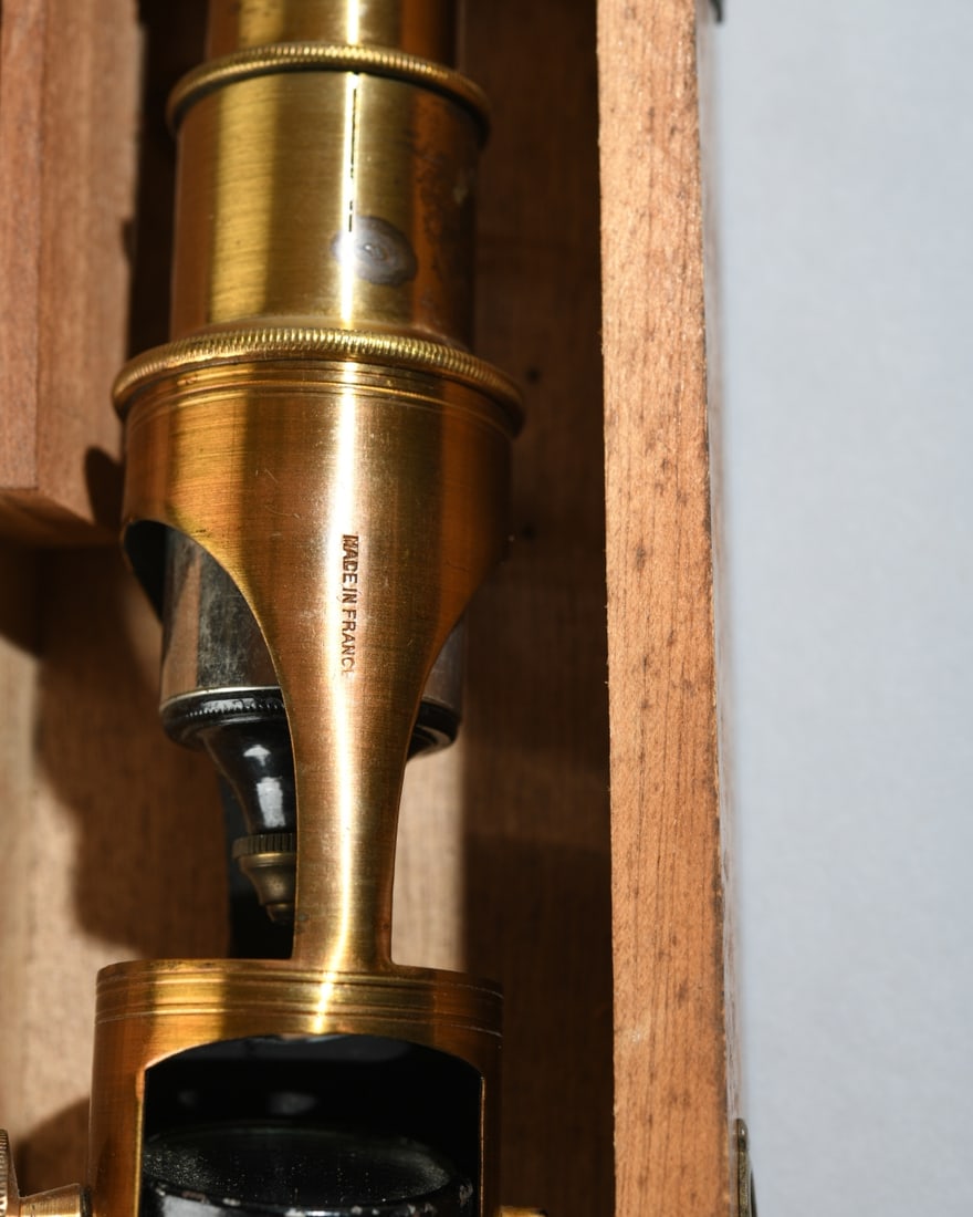 Antique French Brass Drum Microscope - 6