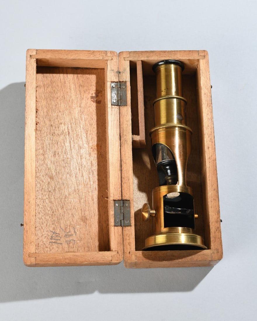Antique French Brass Drum Microscope - 7