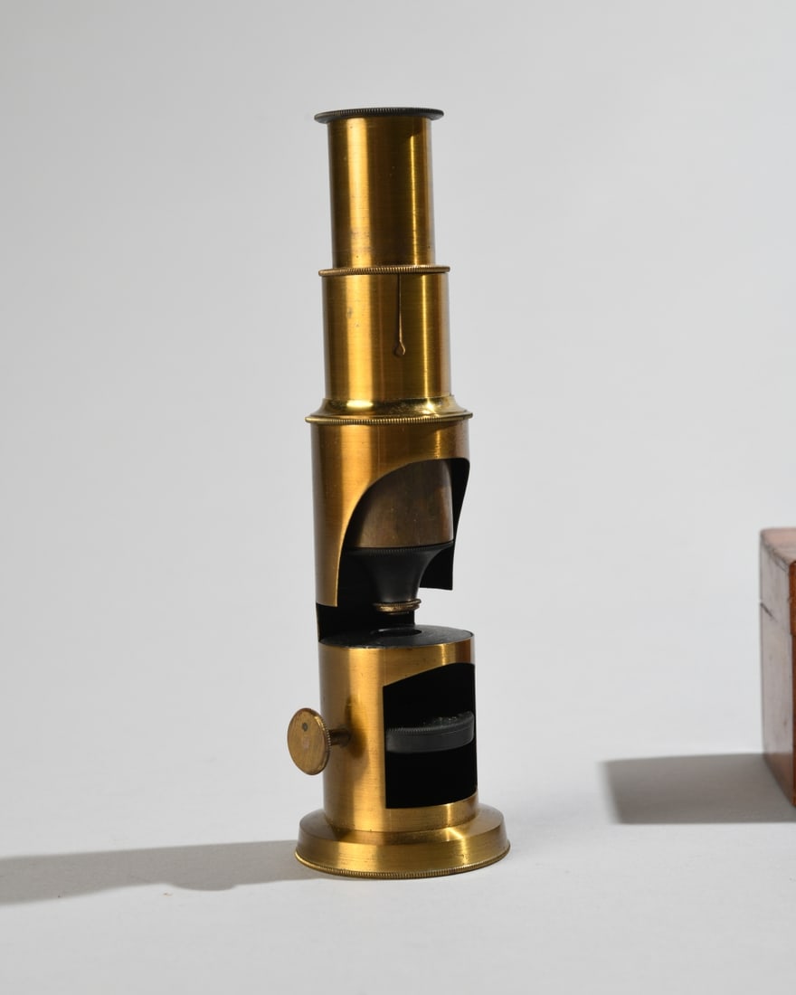 Antique Brass Drum Microscope - 3