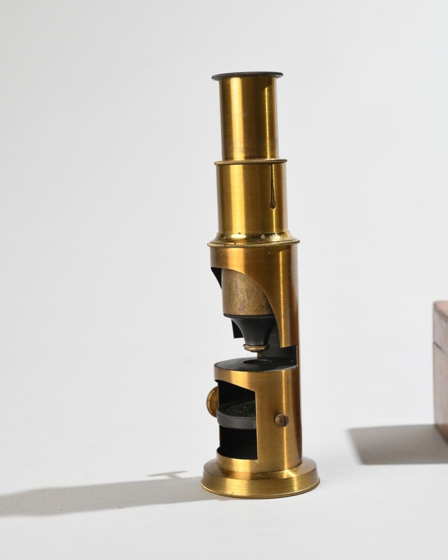 Antique Brass Drum Microscope - 5
