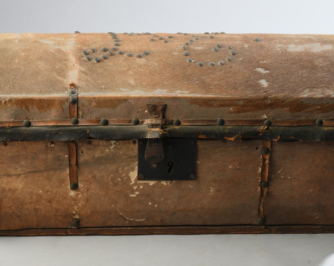 19th C. Hide Covered Document Box - 6