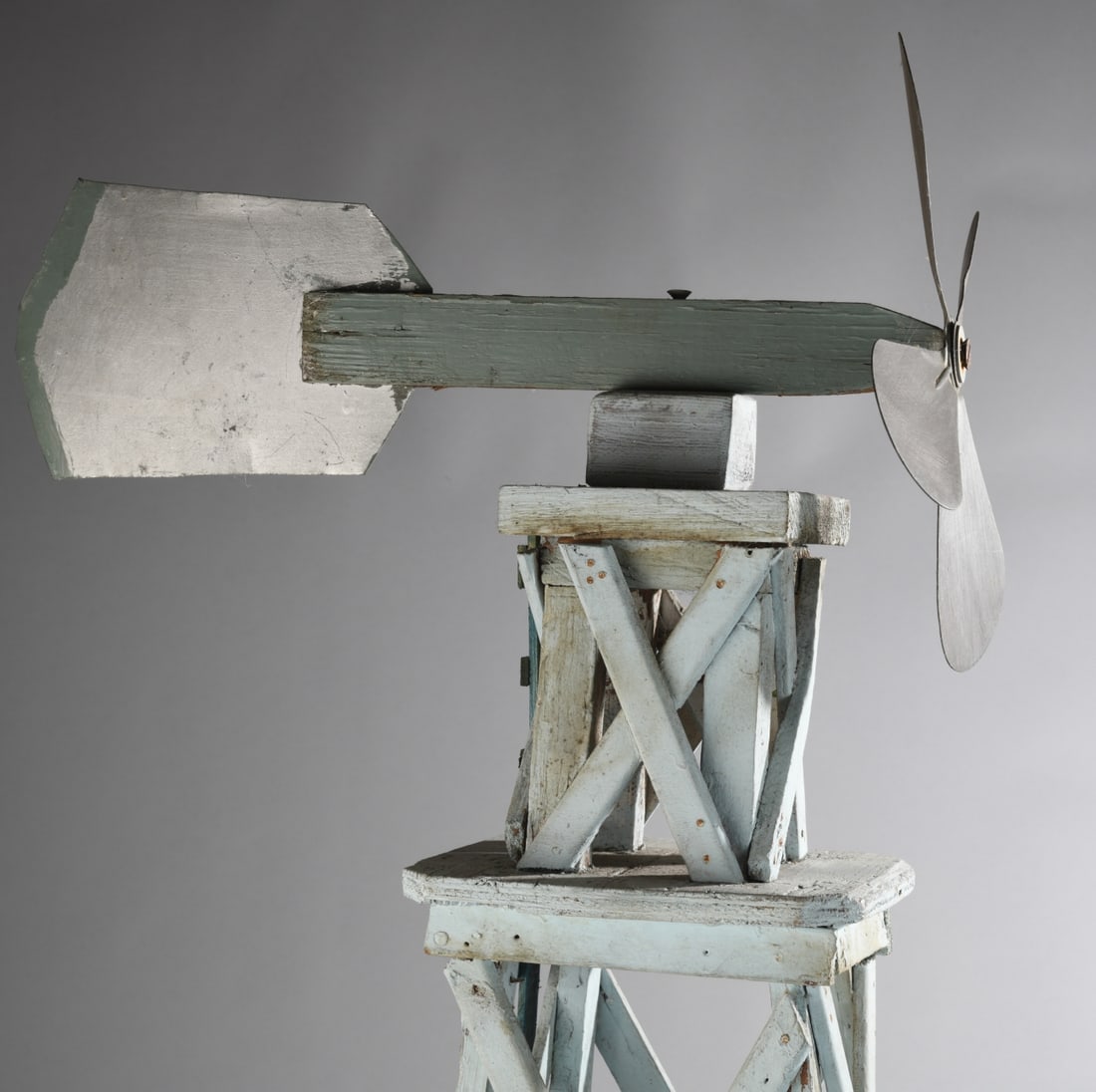 Folk Art Painted Windmill Model - 2