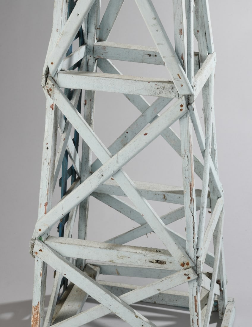 Folk Art Painted Windmill Model - 4
