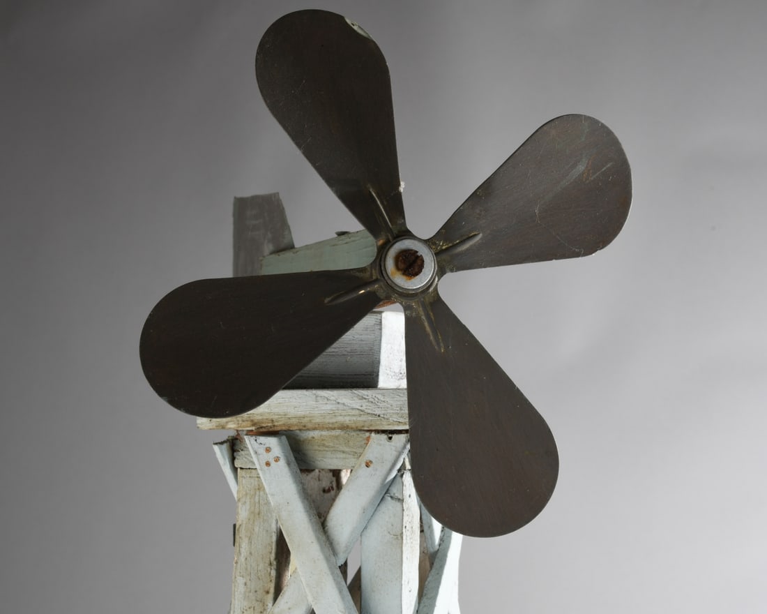 Folk Art Painted Windmill Model - 6