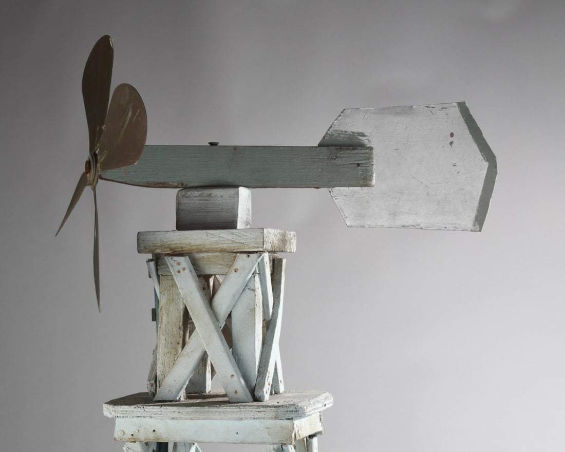 Folk Art Painted Windmill Model - 7