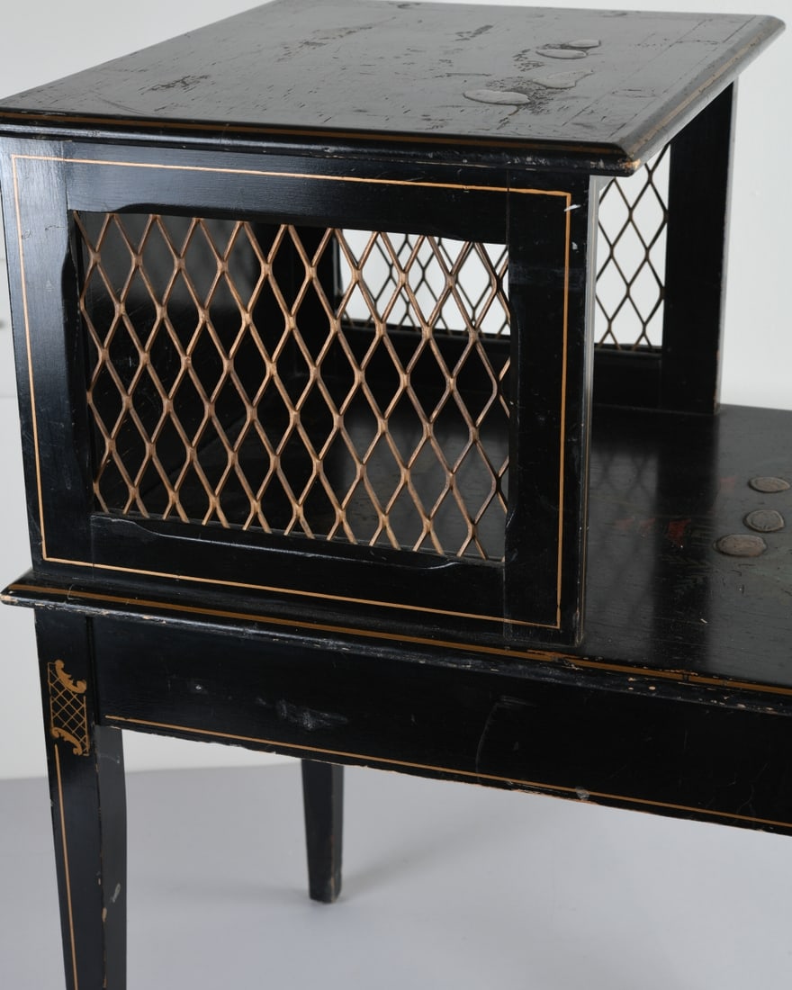Ebonized Chinoiserie Two Tier Table - 2