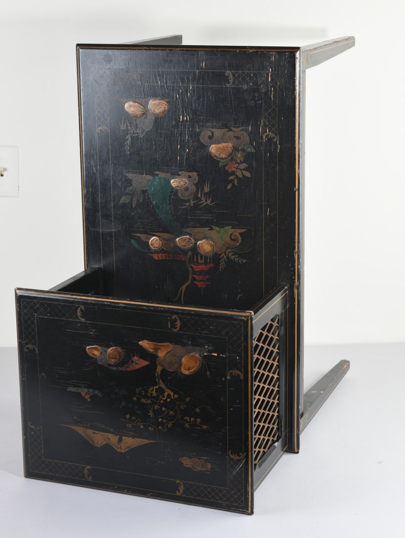 Ebonized Chinoiserie Two Tier Table - 3