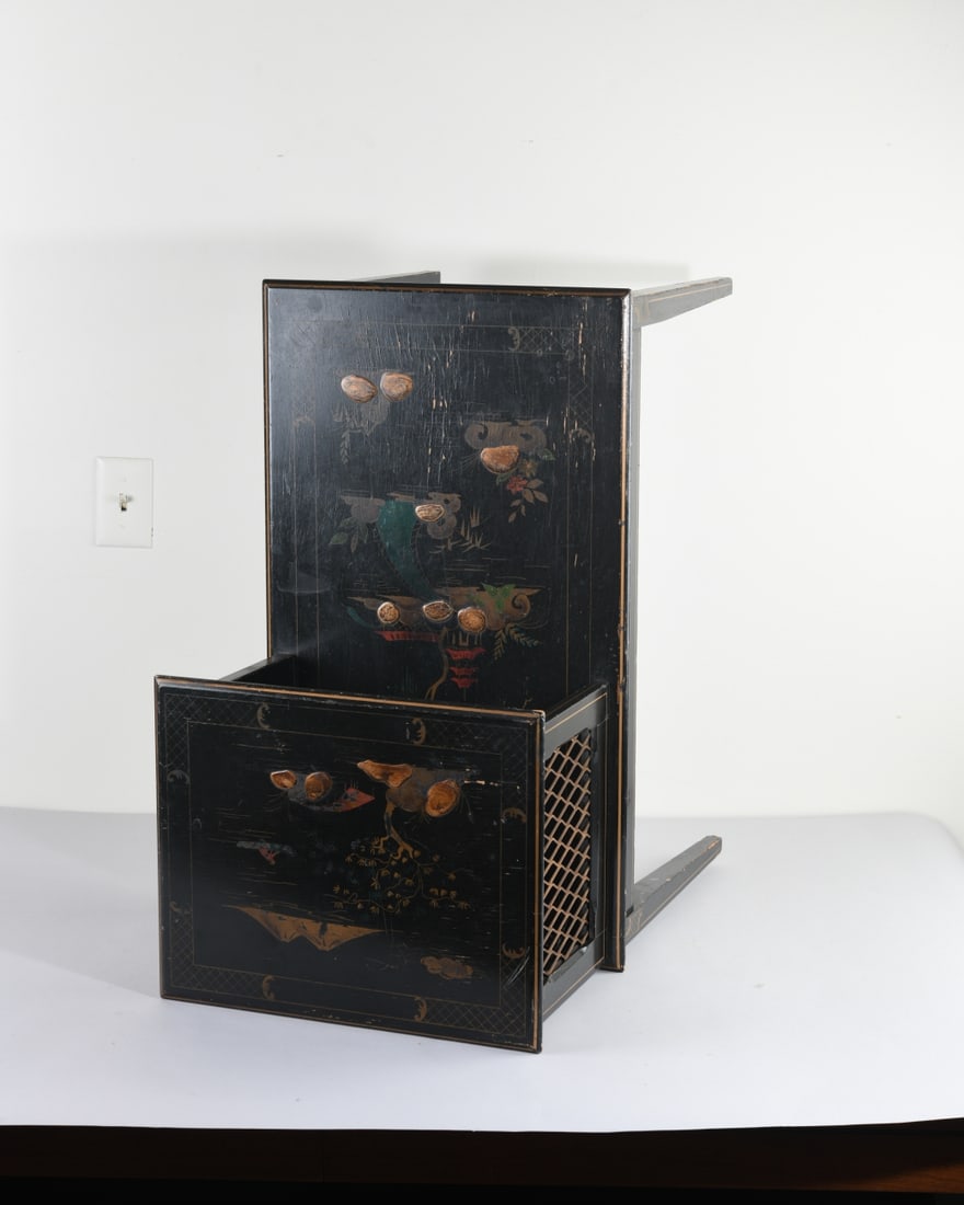Ebonized Chinoiserie Two Tier Table - 4