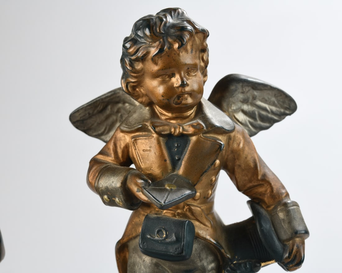 Pair Cold Painted Terracotta Figures - 2