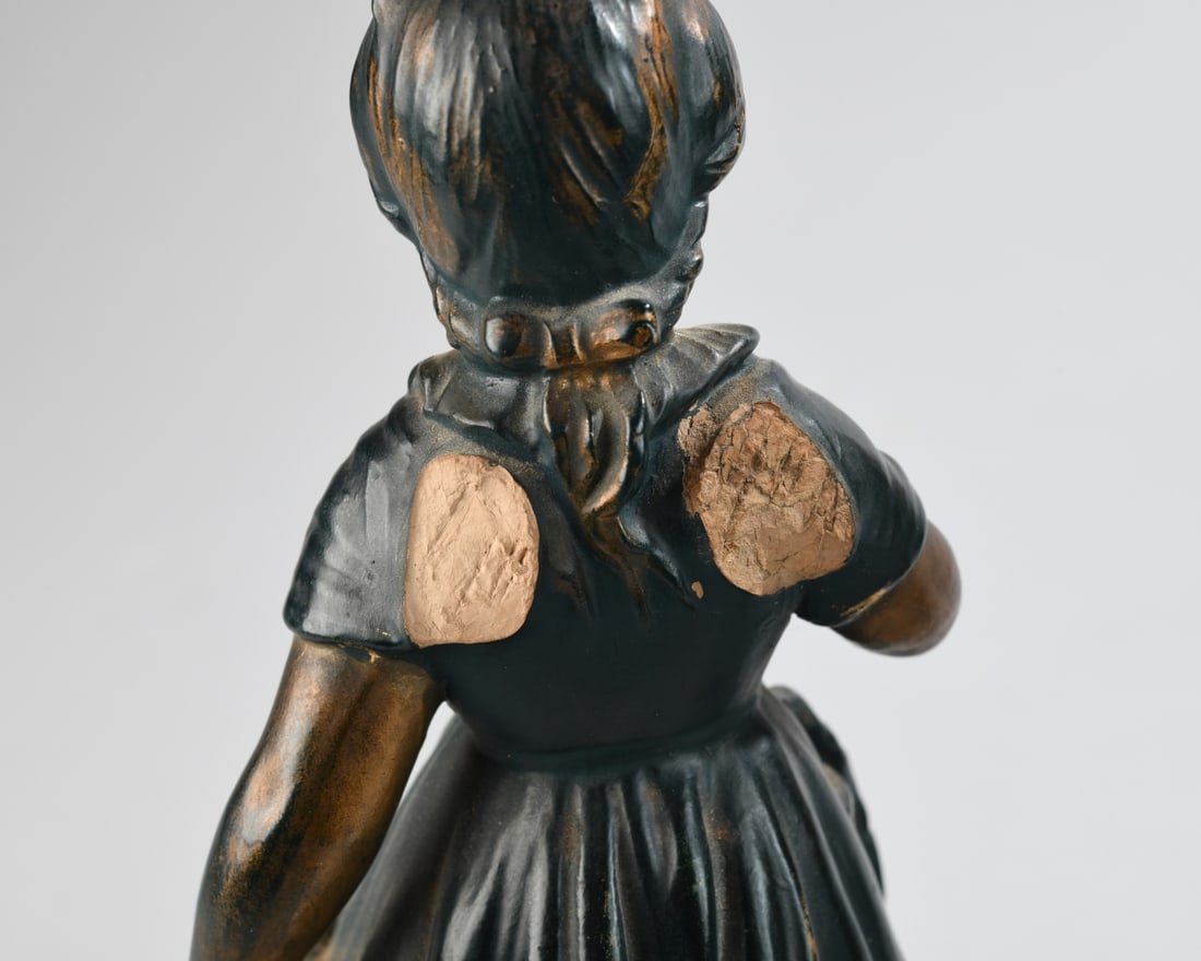 Pair Cold Painted Terracotta Figures - 4