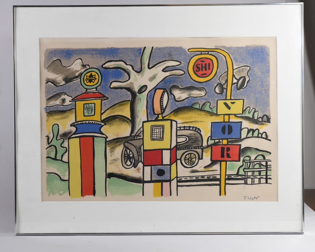 Fernand Leger Signed Lithograph, Gas Station - 3