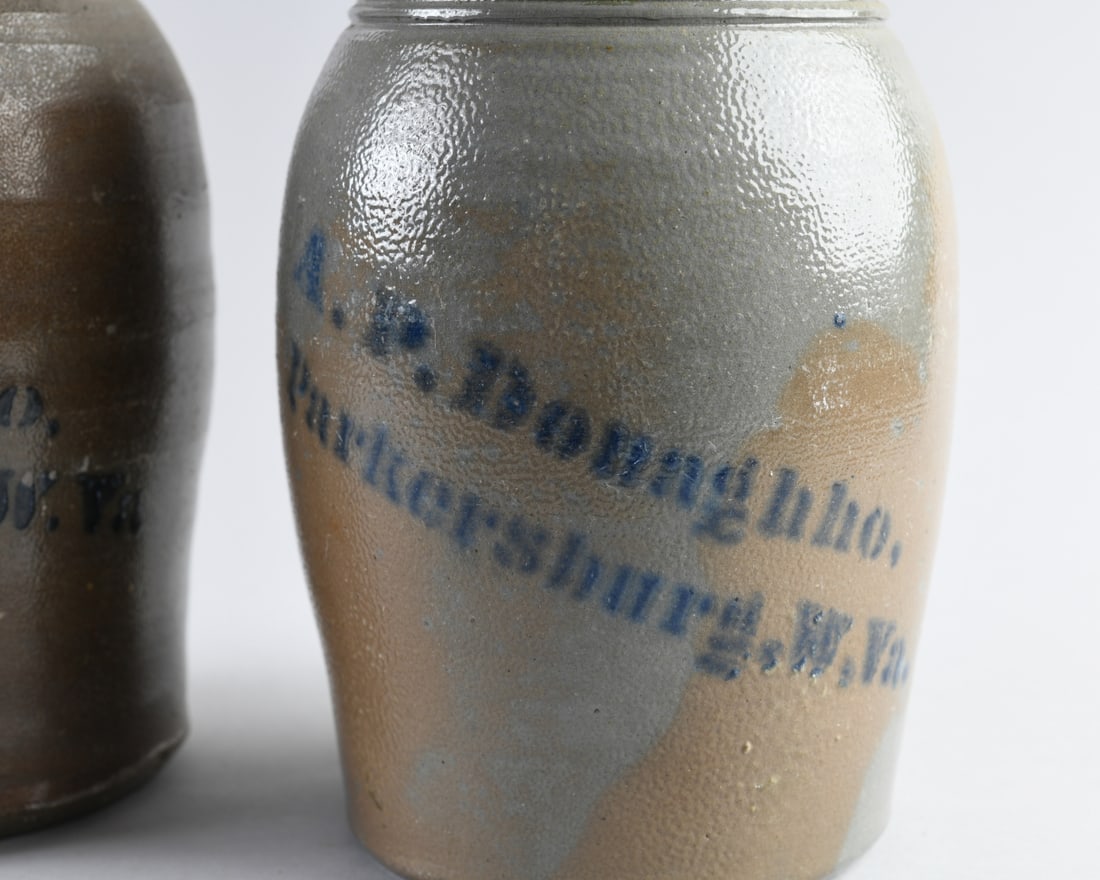 Two A.P. Donaghho Stoneware Canning Jars - 6