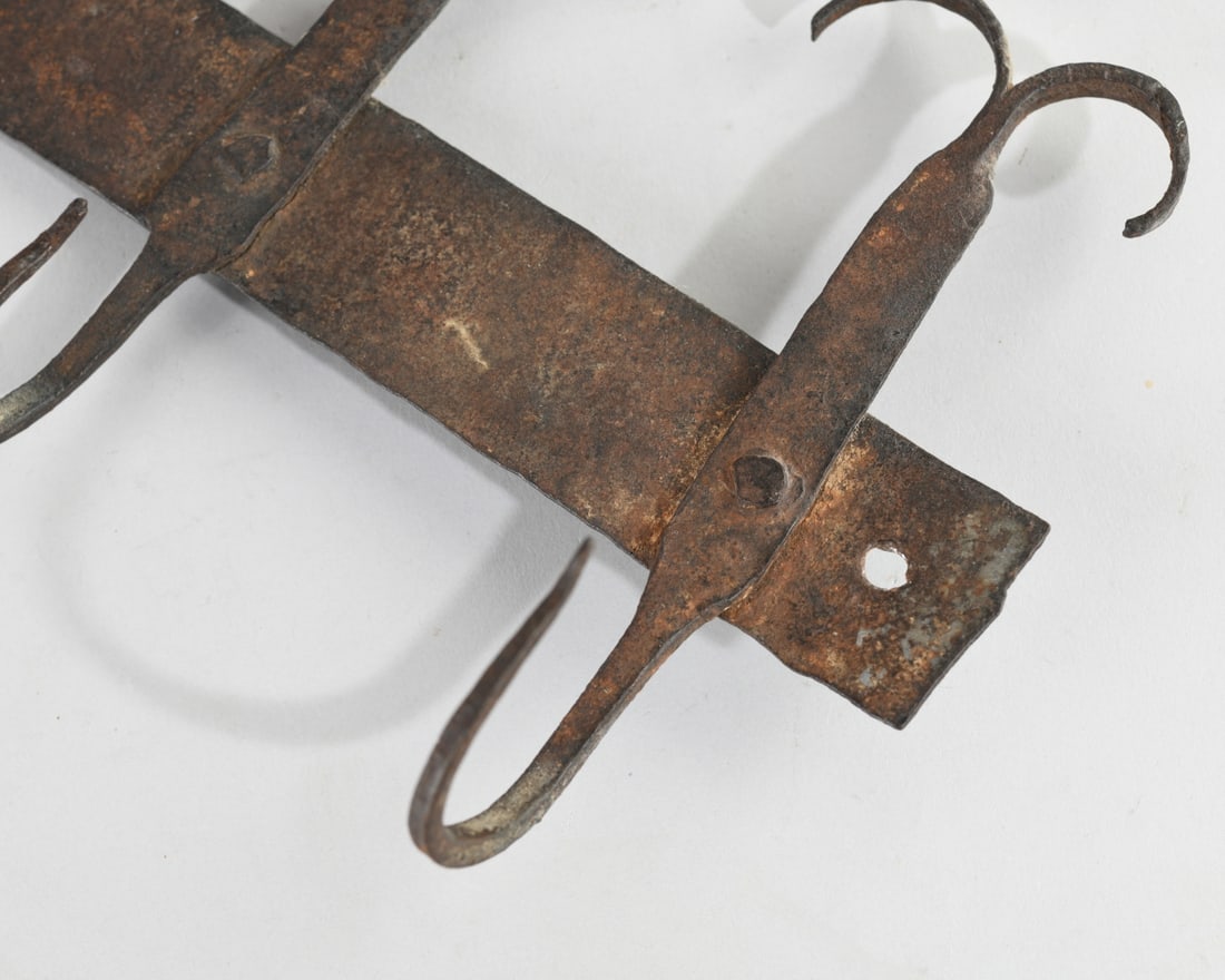 Hand Forged Iron Wall Rack - 4