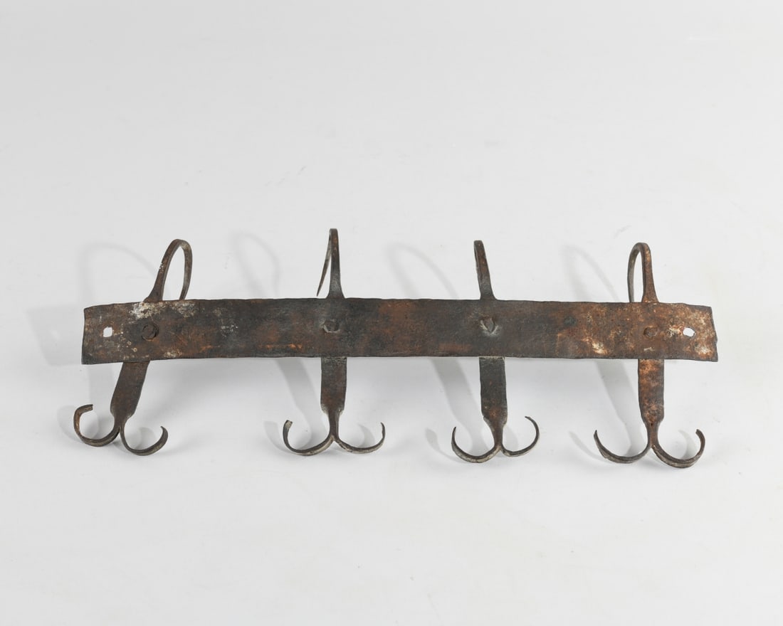 Hand Forged Iron Wall Rack - 5