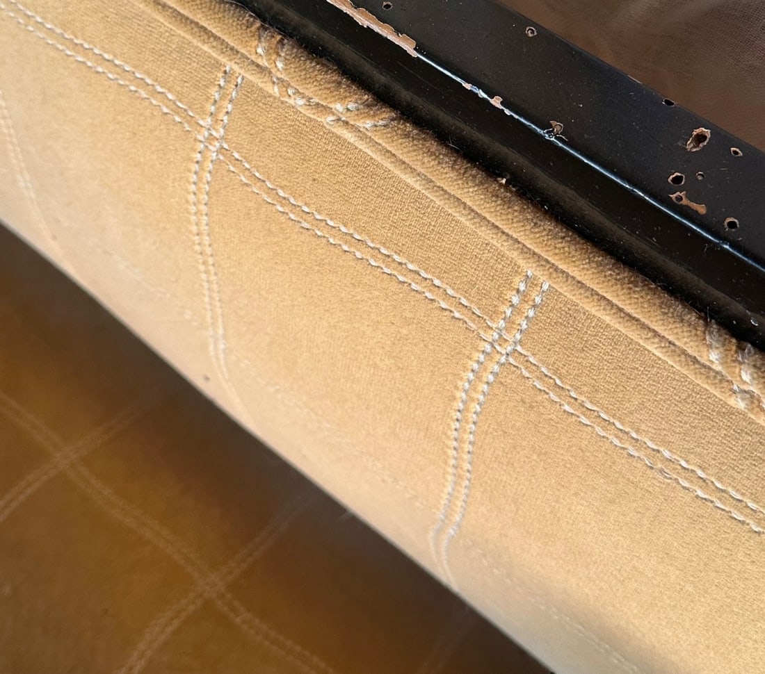 Modern Ebonized Upholstered Settee - 5