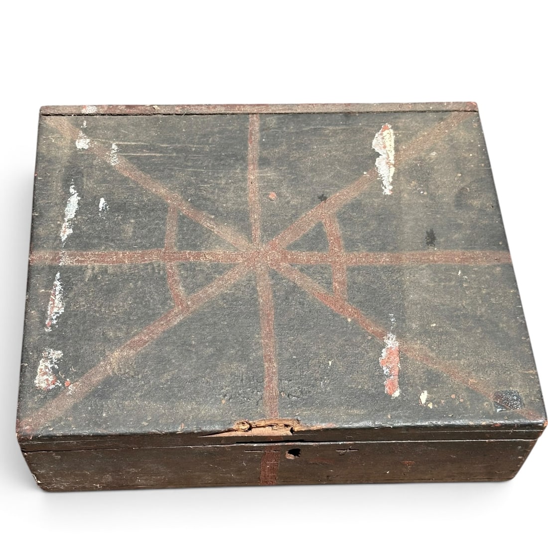19th C. Folk Art Painted Document Box - 4