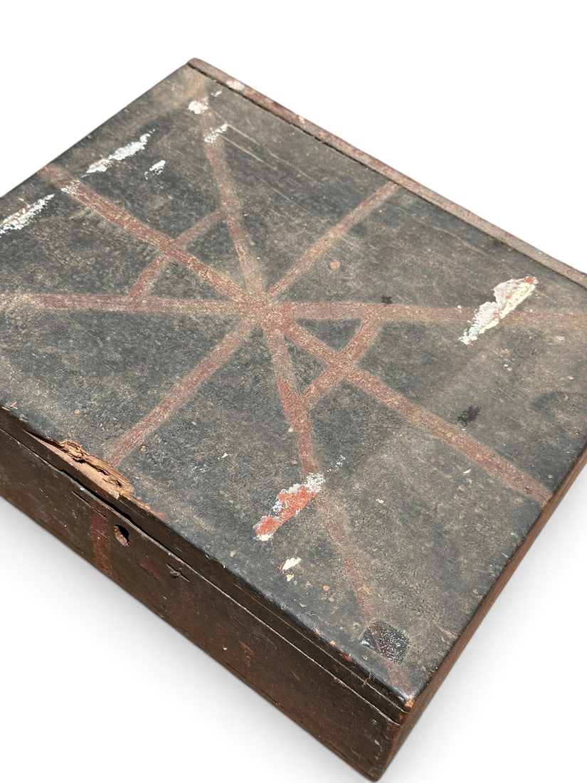 19th C. Folk Art Painted Document Box - 5