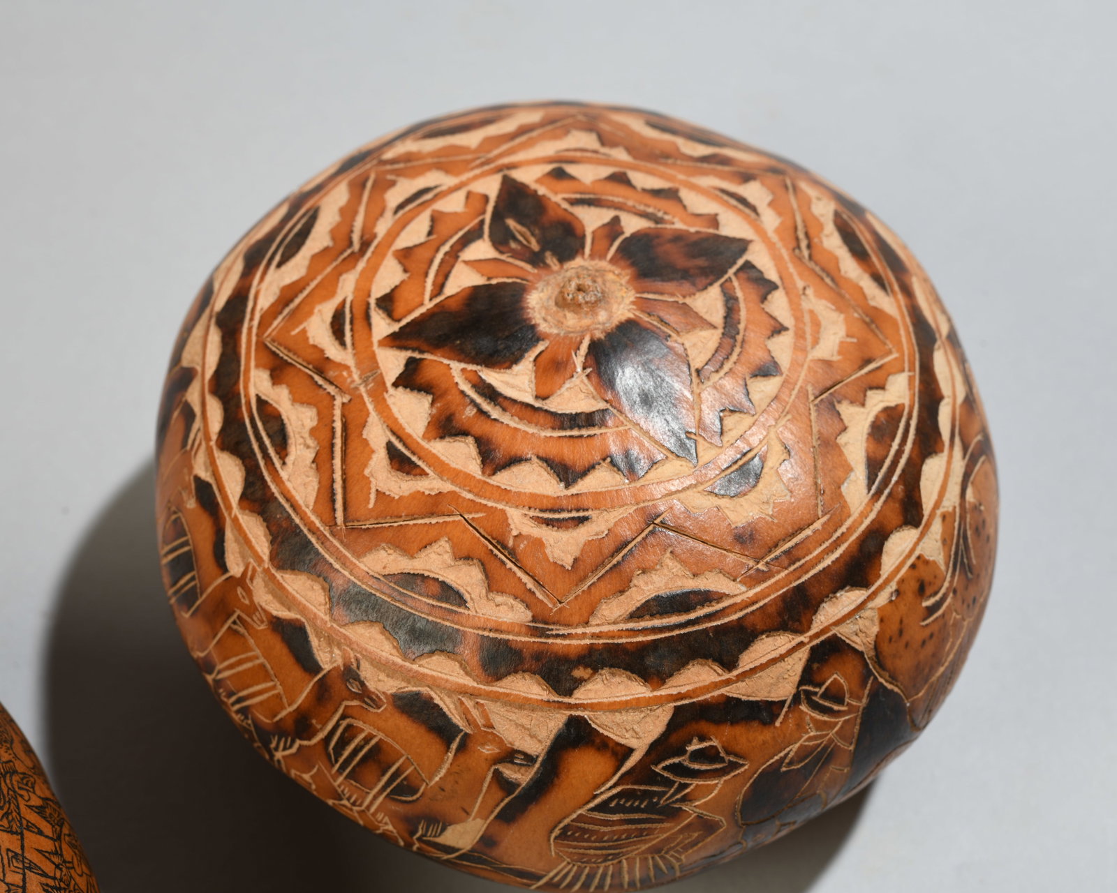 Two Peruvian Decorated Gourds - 2