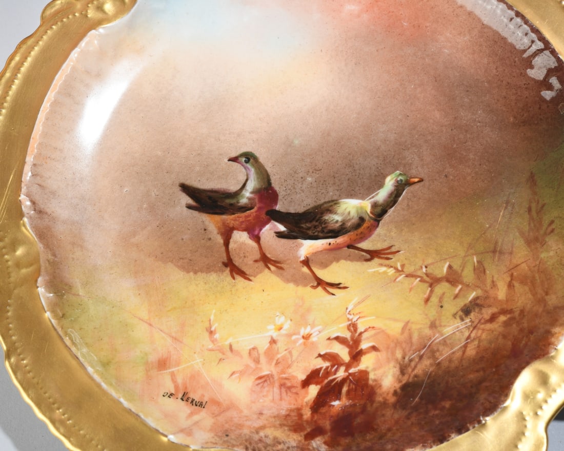 3 pc. Limoges Hand-Painted Plates - 4