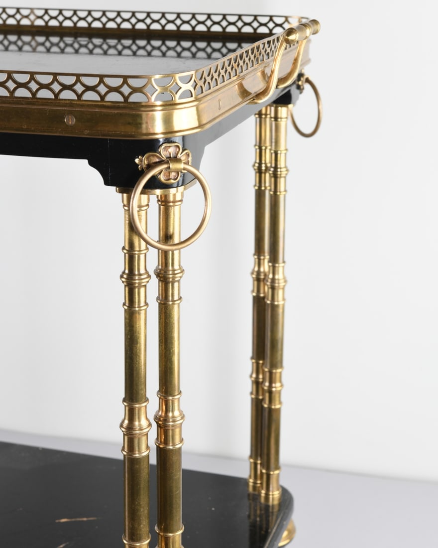 Regency Style Brass Mounted Serving Cart - 7