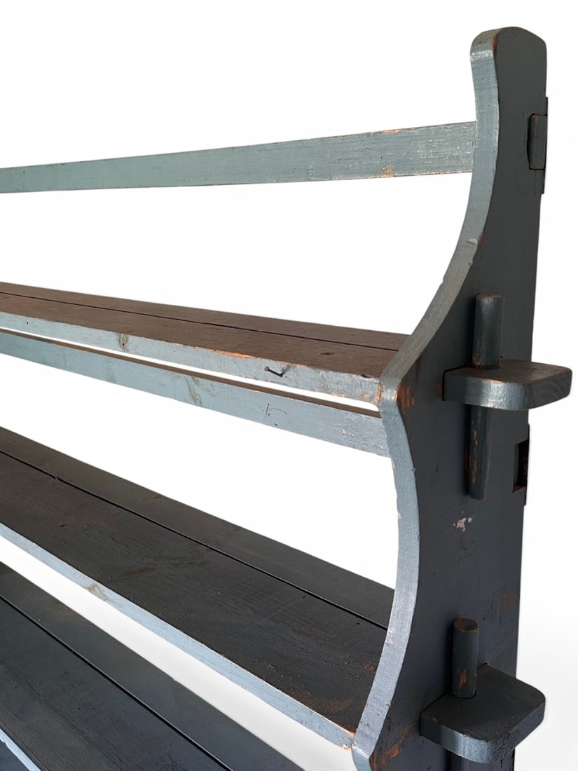 Blue Painted Pine Standing Shelf - 7