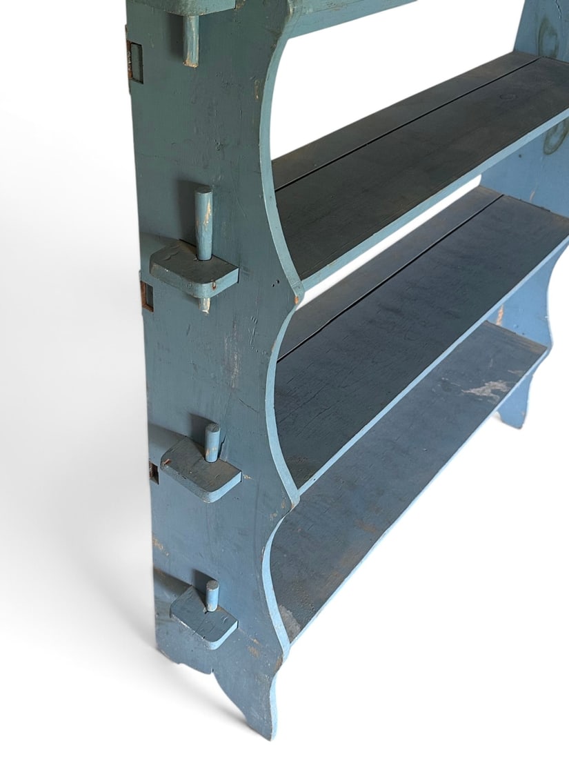 Blue Painted Pine Standing Shelf - 9