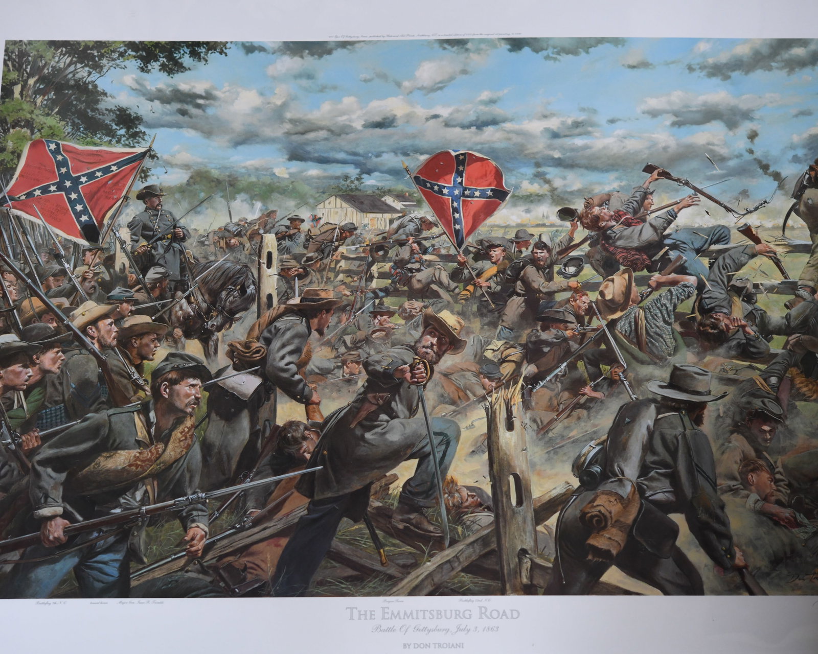 Five Don Troiani Limited Edition Civil War Prints: All signed and numbered, with certificates of authenticity. Unframed. To include "The Emmitsburg Road" (439/1500), "Little Round Top" (439/1500), "Rock of Erin" (439/1500), "'Jackson Is With You'"