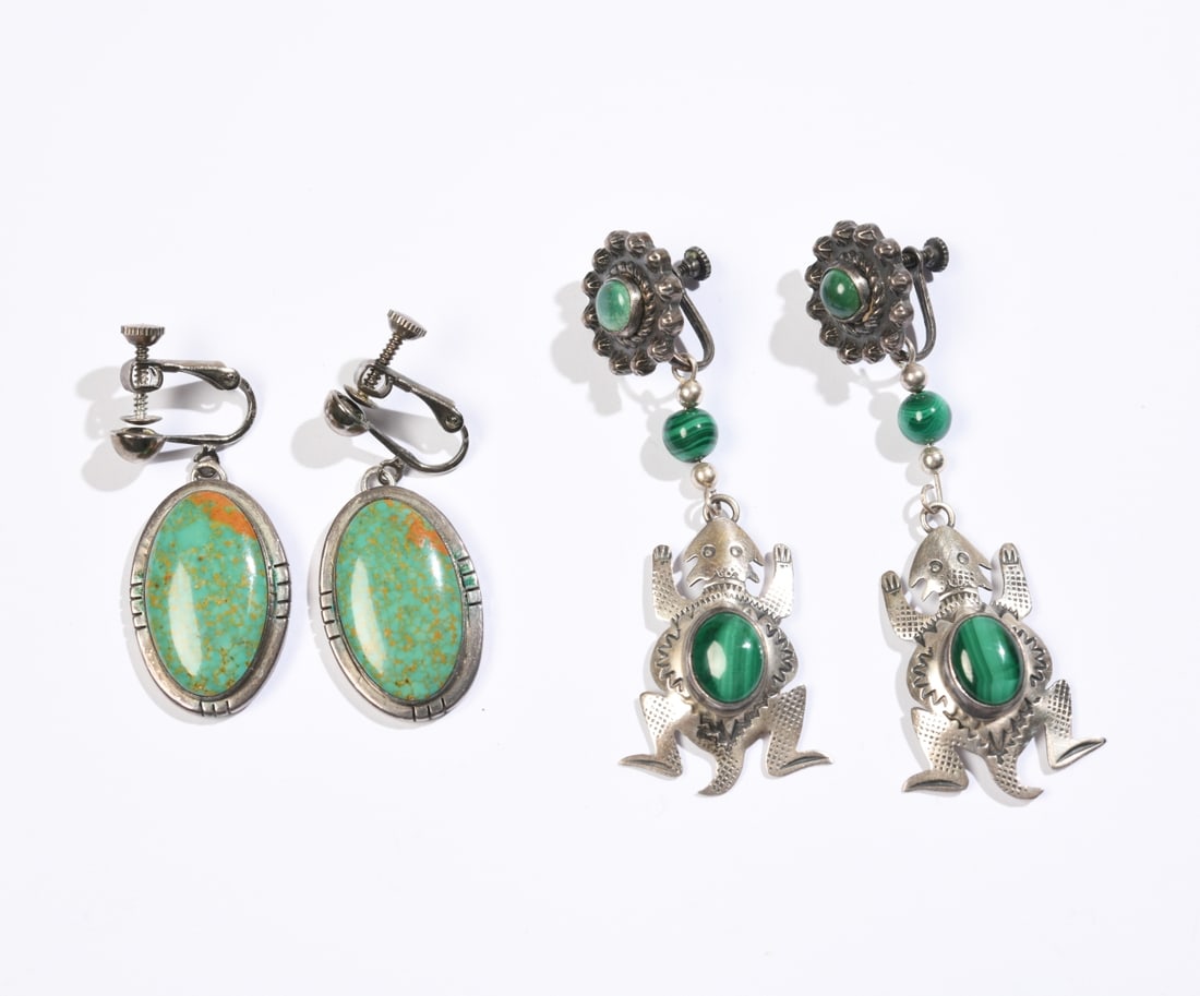 Two Pairs of Sterling Earrings, incl. Mike Platero (1 of 8)