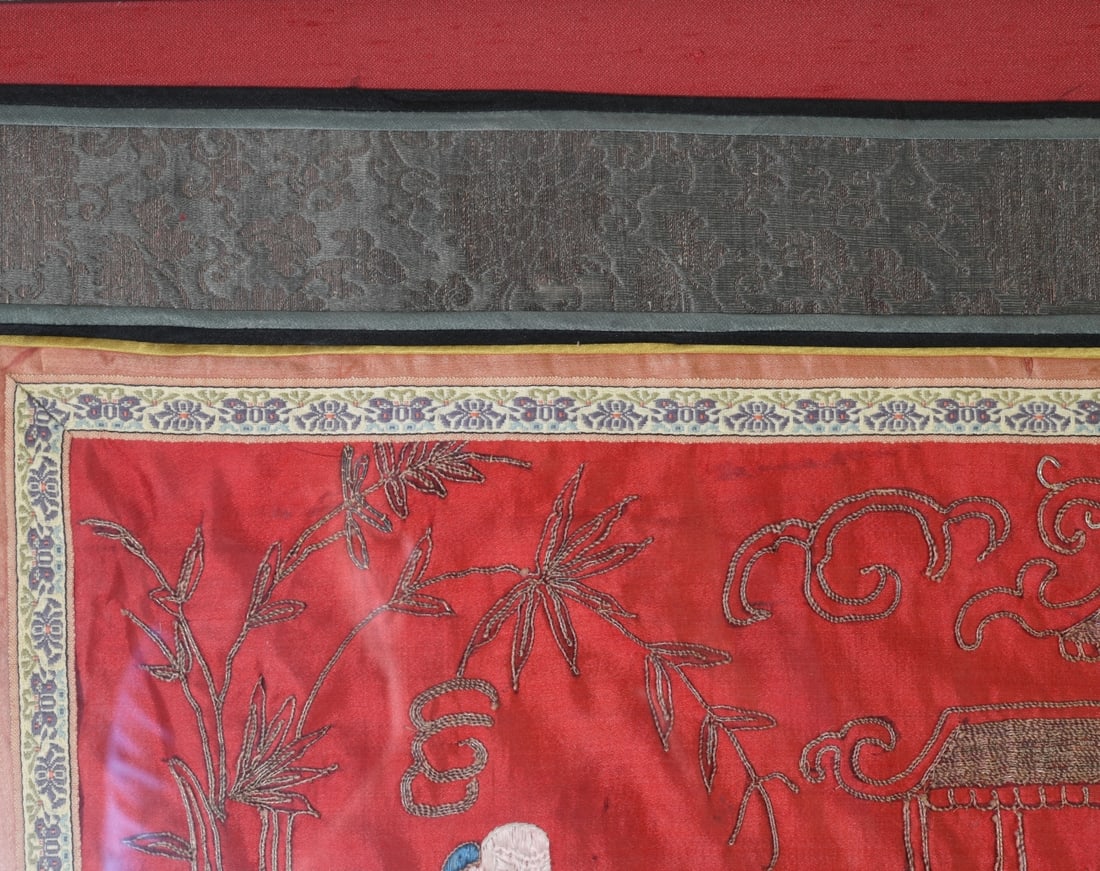 Chinese Gold Couched Silk Panel - 9