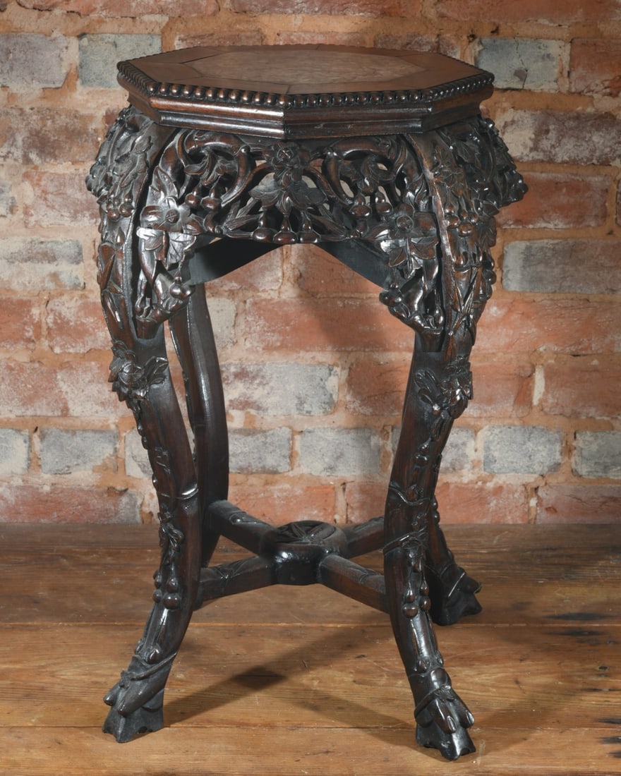 Chinese Marble Top Plant Stand (1 of 17)