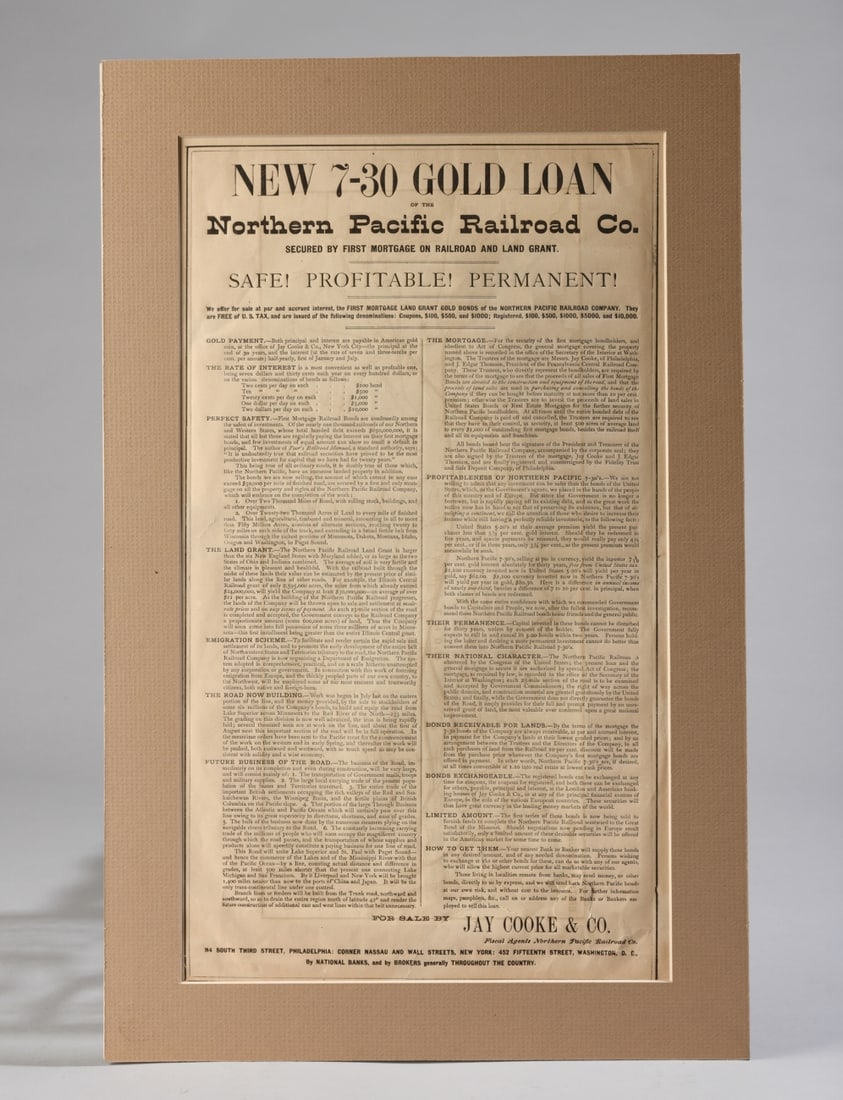 Northern Pacific Railroad Broadside (1 of 7)
