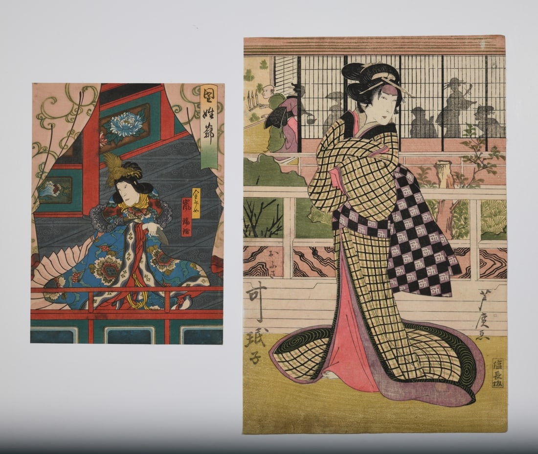Two Japanese Edo-Period Woodblock Prints (1 of 4)