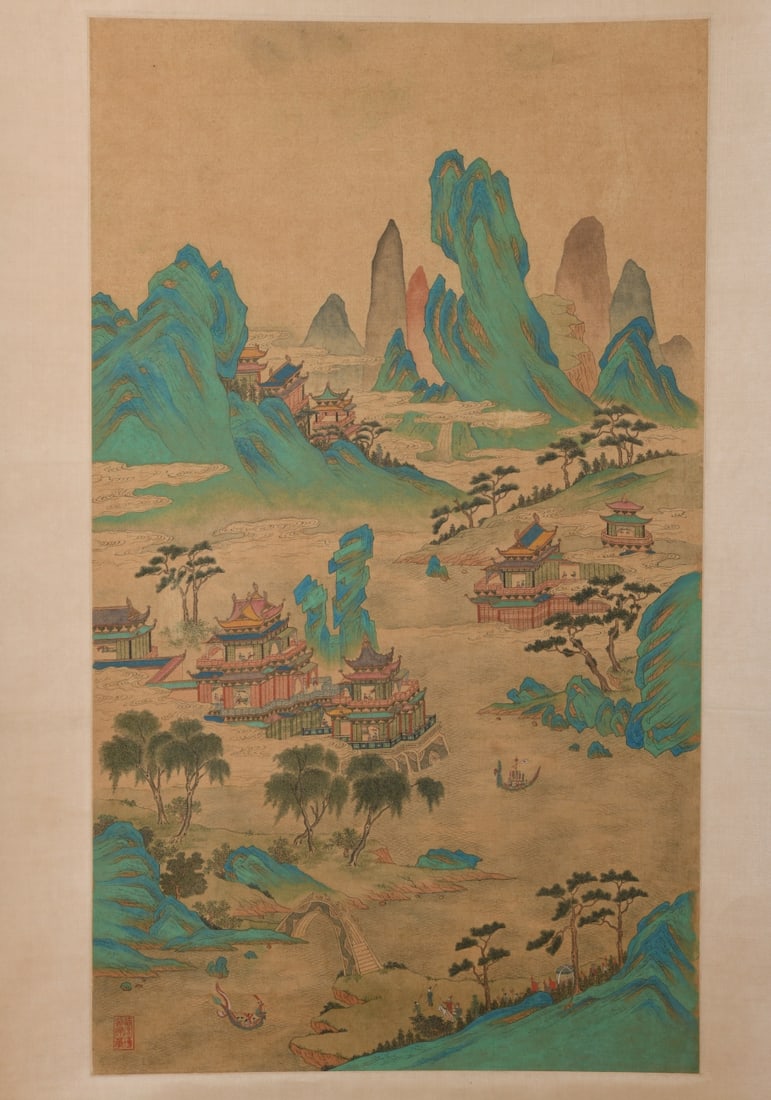 Chinese Landscape Hanging Scroll - 4