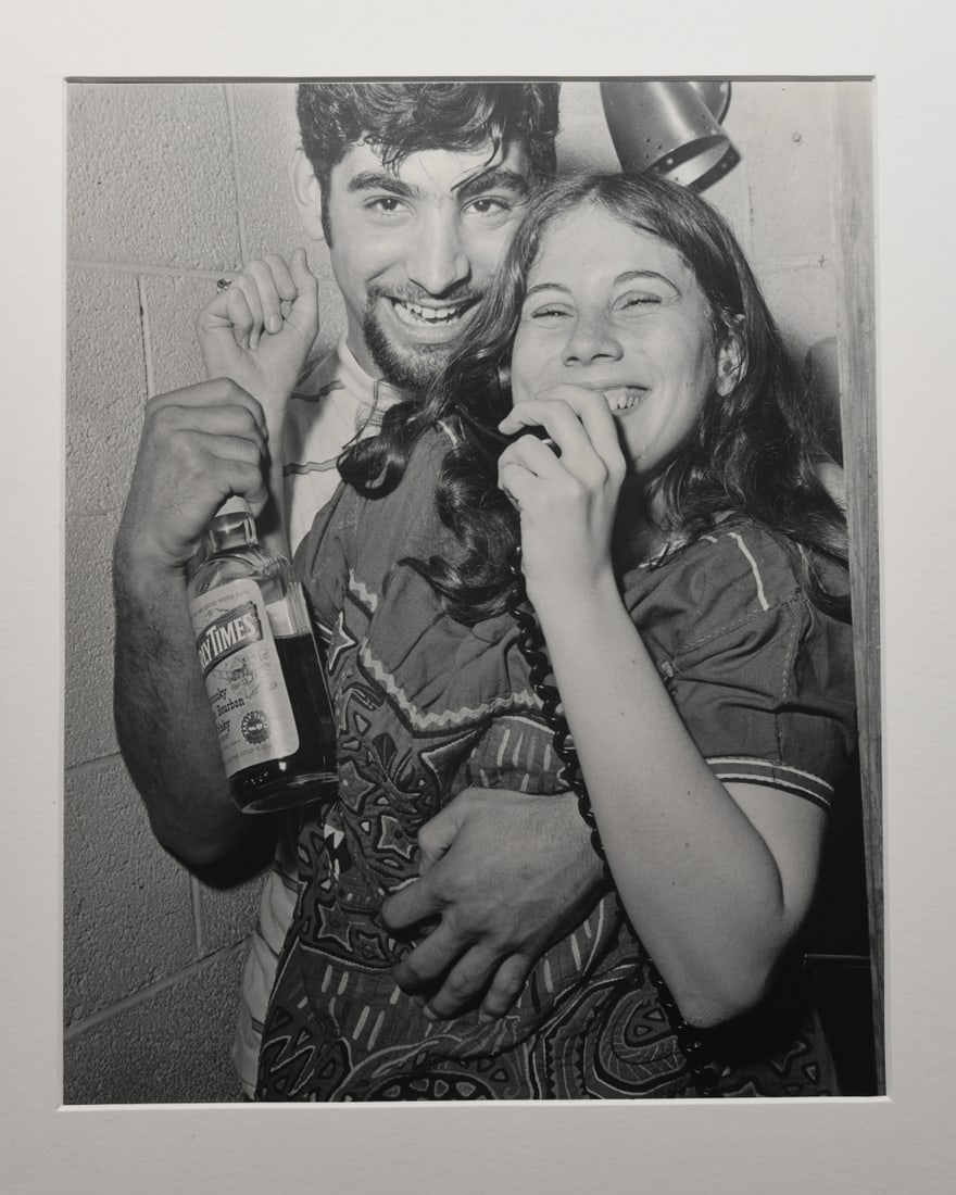 Ed Roseberry (American, 1925 - 2022) 10 Photos: 10 photographs depicting Greek and party life at the University of Virginia and Charlottesville in 1969 and 1970, all mounted to matting, most with pencil signatures and dates to inner matting. Most