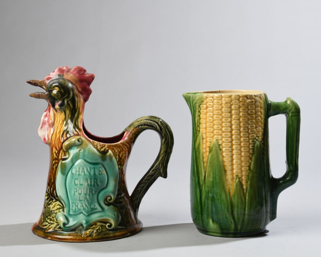 Two Antique Majolica Pitchers (1 of 6)