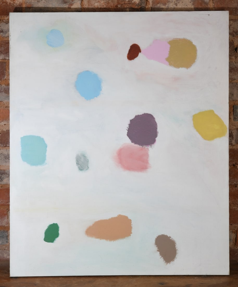 David Lawall Abstract Oil on Canvas: Abstract oil on canvas painting by David Lawall. Dimensions approx. 36" x 30". Provenance: The Collection of David B. Lawall. Our primary recommendation is to arrange shipping yourself using Blue