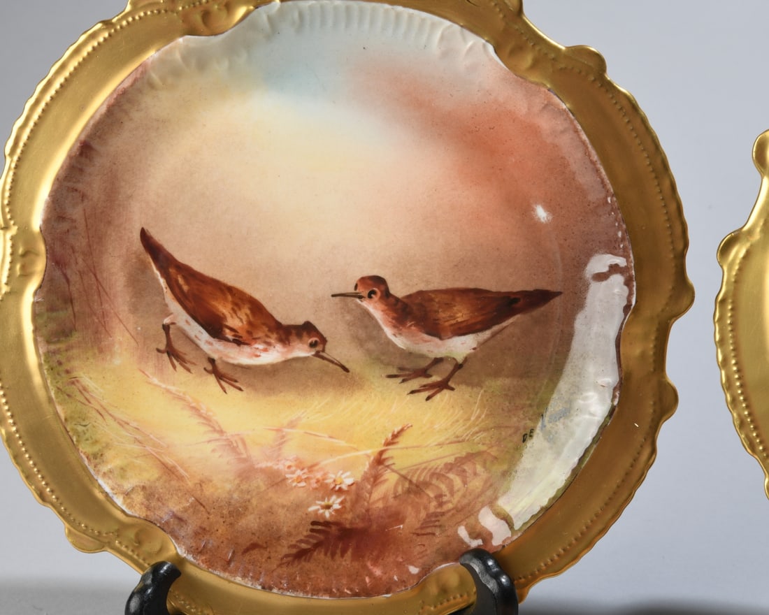 3 pc. Limoges Hand-Painted Plates - 2