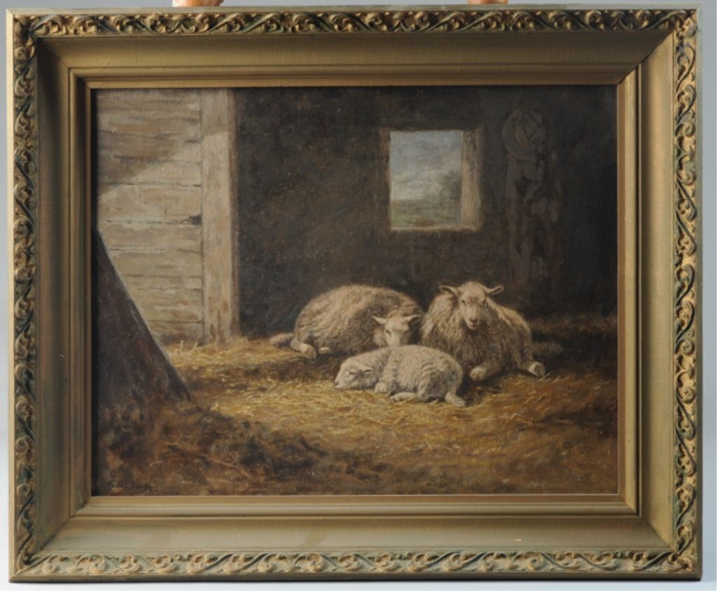Franz Beckers (1898-1985) Oil on Canvas, Sheep (1 of 6)
