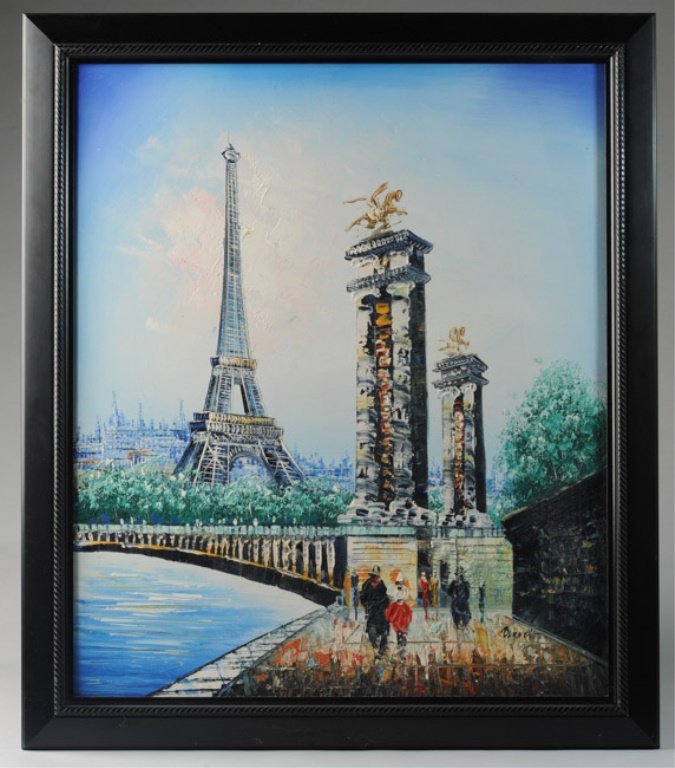 Caroline Burnett Oil on Canvas Paris Cityscape (1 of 7)