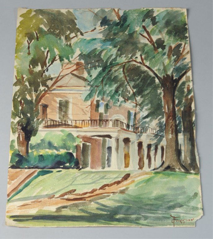 Floyd E. Johnson, Watercolor of a Pavilion (1 of 10)
