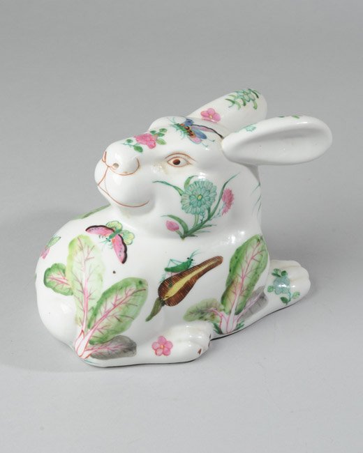 Hand Painted Porcelain Rabbit Garden Ornament (1 of 5)