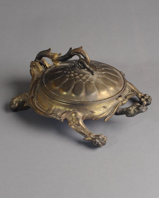 Ornate 19th C. Turtle Spittoon, Brass and Iron (1 of 6)