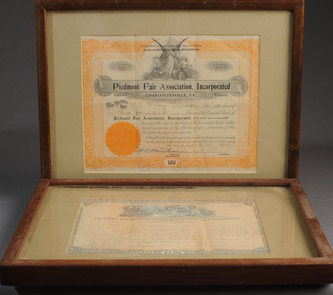 Two Charlottesville, VA Stock Certificates (1 of 5)