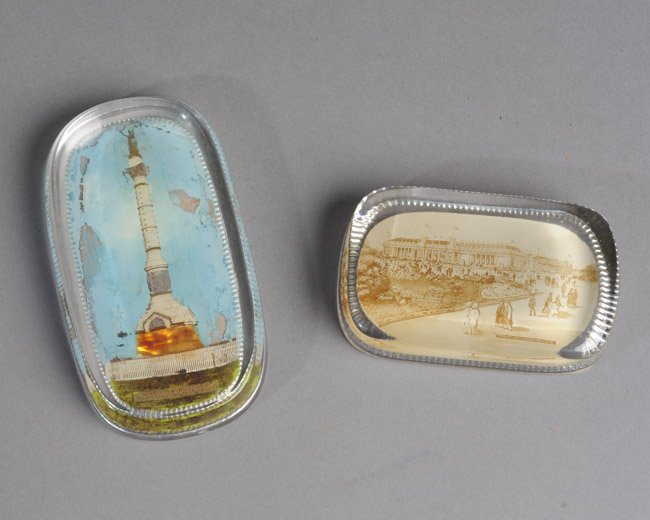 Two 1907 Jamestown Expo Glass Paperweights (1 of 7)