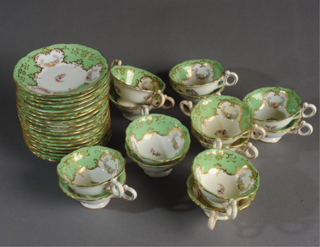 Antique Coalport Cup & Saucer Set, Rare Pattern (1 of 3)