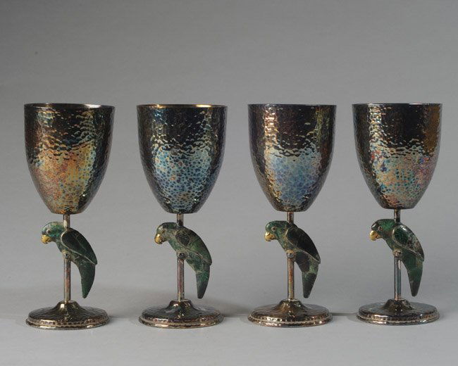 Set of Four Los Castillo Silver Plate Goblets (1 of 4)