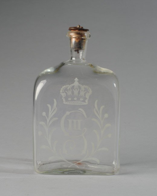 Unusual Blown and Etched Glass Flask (1 of 4)