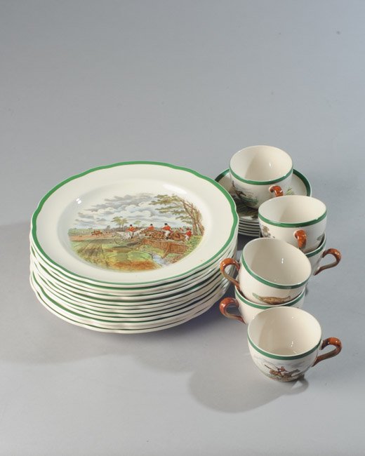 Partial Set of Copeland Spode Hunt Scene China (1 of 5)