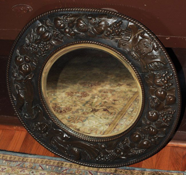 Round Molded Tin Mirror (1 of 5)
